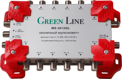 Мультисвитч Green Line MS-3012GL, 3 входа - 12 выходов, оконечный